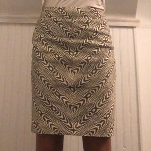 Zebra/wood print pencil skirt